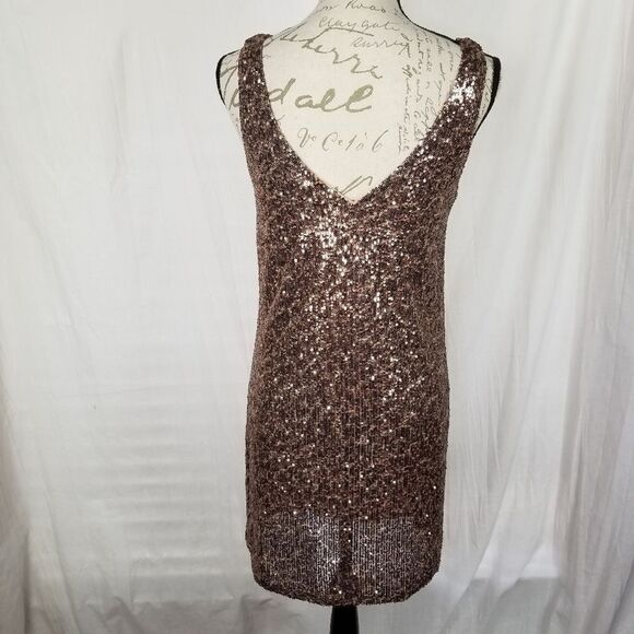 Gibson Rose Gold Sequined Lined Party Dress - Picture 6 of 6